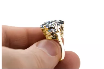 Пръстен Циркон 14K жълто злато Винтидж vrc130y